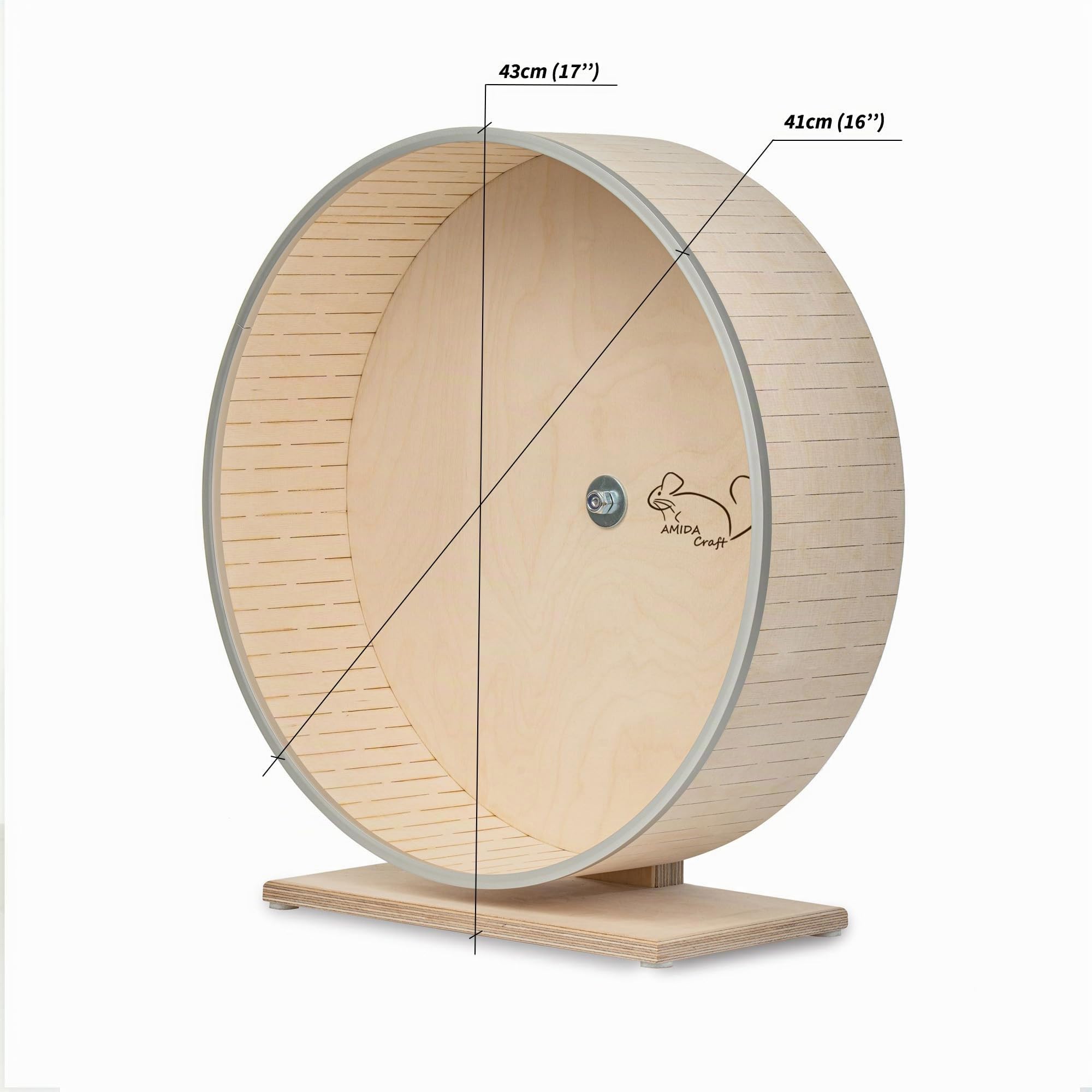 Roue de chinchilla silencieuse de qualité supérieure, 41 cm, support stable, bord anti-morsure, fabriquée en Lettonie