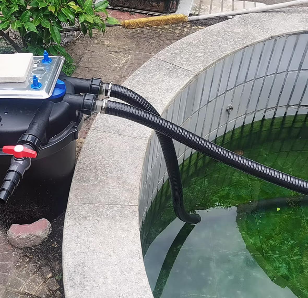 Tubo flexible corrugado de 1.5 pulgadas x 10 pies con abrazaderas, bomba de sumidero de PVC, manguera de descarga de agua para estanques de jardín, cascadas, camping, caravanas, filtros