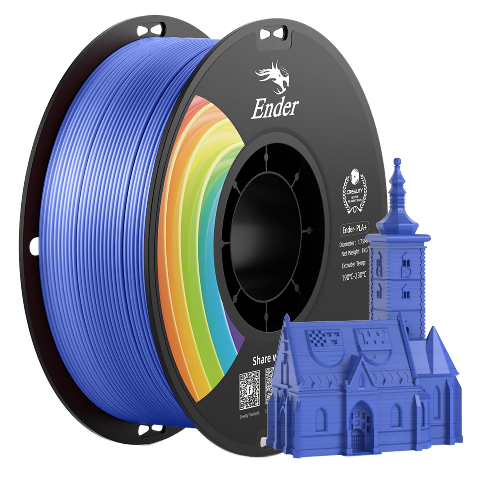 Creality PLA Plus 3D Printer Filament - Multicolor 1KG -22