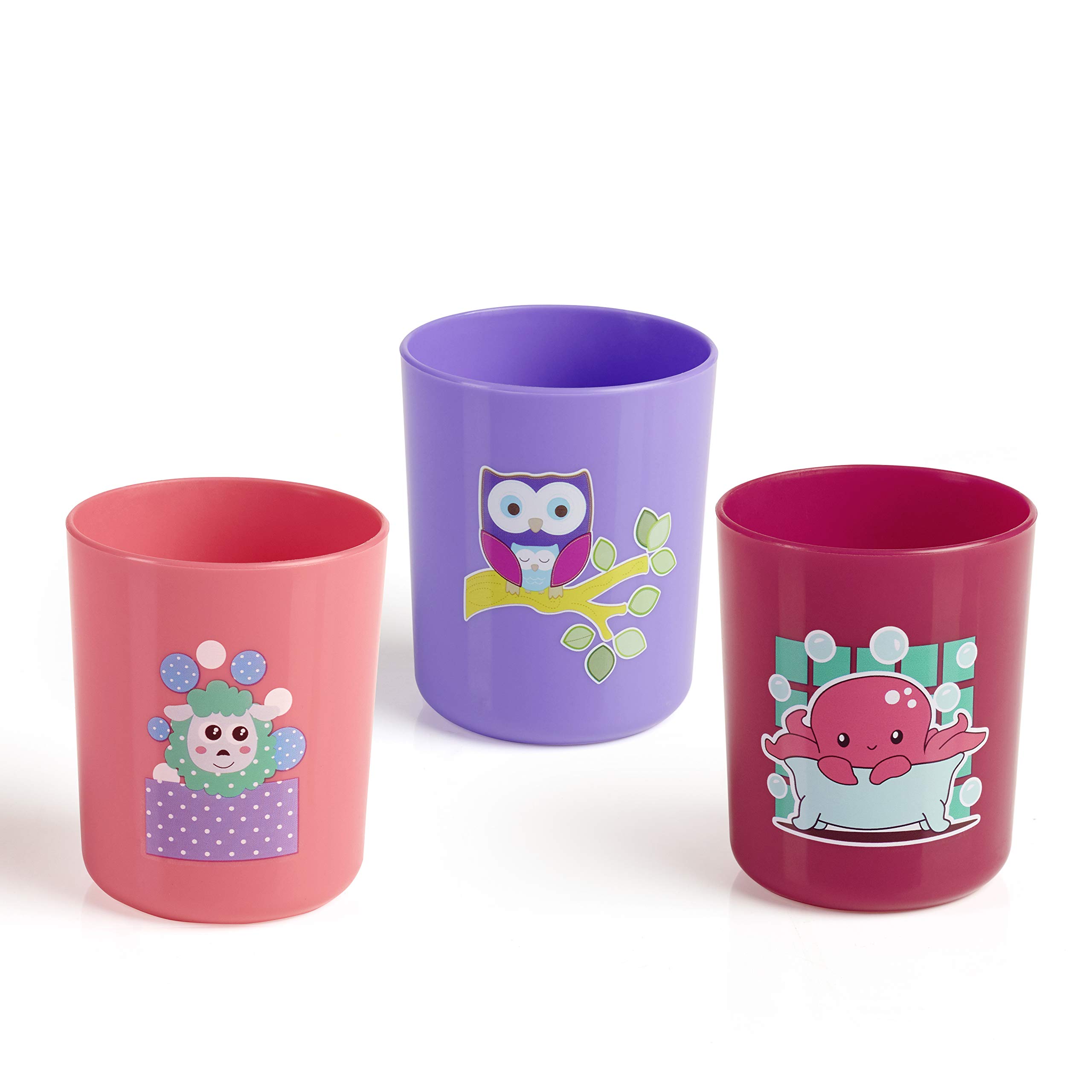 BEEBABY Boo Boo Cup for Kids, 100% BPA Free, Training Cup Set for Baby/Toddlers, Unbreakable 3Pcs Baby Tumbler Glass Set, 240 ml, 8 oz.(Pink & Violet, 18M+)-picture-12