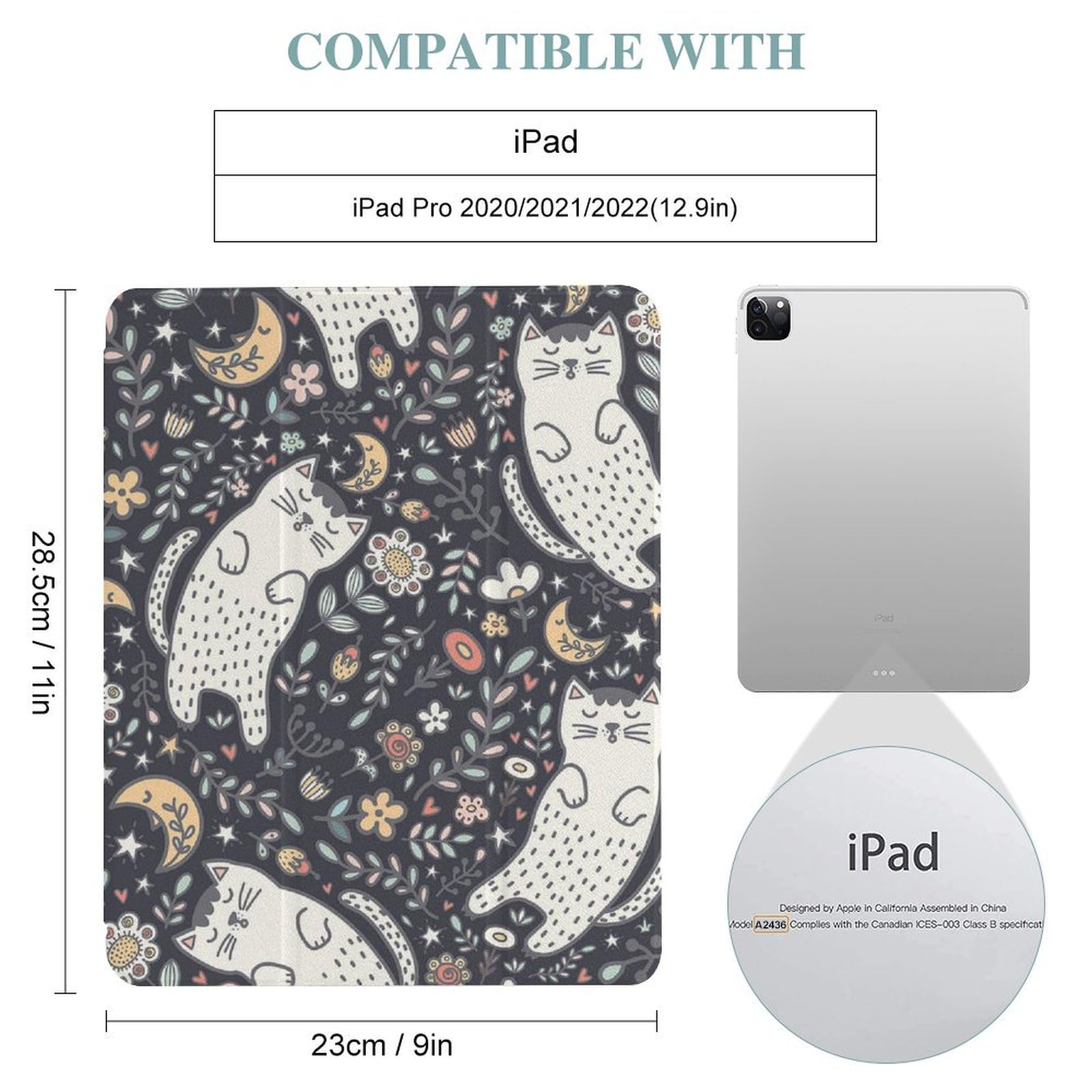 Amazon.co.jp: iPad Pro 2021 (12.9in)ケース かわいい 猫 猫柄 ネコ