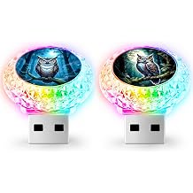 2 Pcs Owl USB LED Car Portable Interior Multi-Color Atmosphere Lamp
