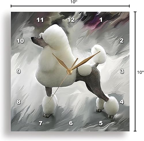 Miniatura 9 de 3dRose LLC Reloj de pared estándar caniche, 10 x 10 pulgadas