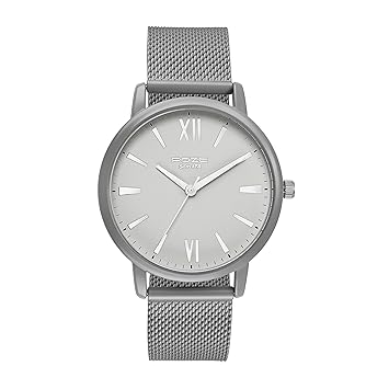 Sonata Poze Quartz Analog Grey Dial Mesh Strap Watch for Men-SP70039KM05W