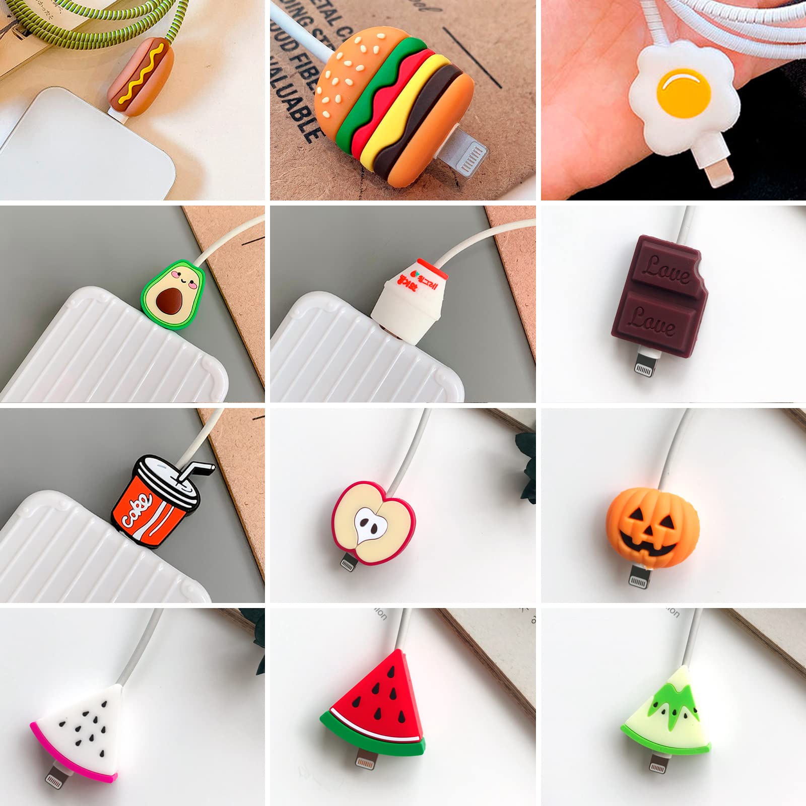 Proteggi Cavo Animali Frutta - 8 Pezzi Per Telefono, Caricatore USB - Foto 5