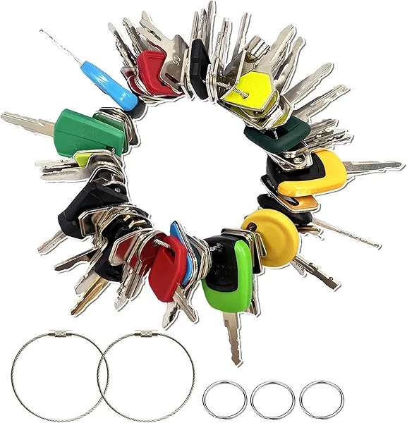 62 Heavy Equipment Keys Master Set Construction Excavator Operator Keys fit Cat John Deere Toyota Komatsu JCB New Holland Clark IHI Kobelco Takeuchi Ferguson Genie Vermeer Terex Skyjack Hyster