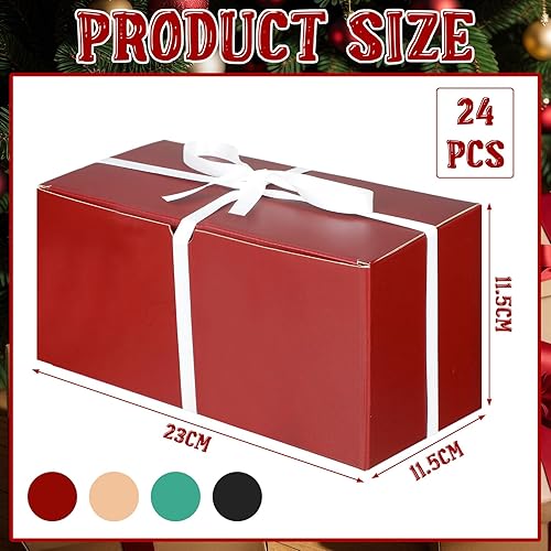 Miniatura 2 de Cholemy 24 cajas de regalo de Navidad de 9 x 4.5 x 4.5 pulgadas, cajas de envío de Navidad de cartón corrugado, cajas de regalo con tapas para
