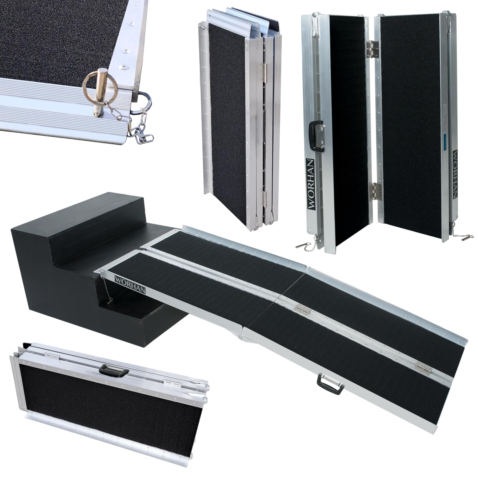1.83m Rampa Plegable Carga Silla de Ruedas Discapacitado Movilidad Aluminio Anodizado Modelo de Alta Adherencia 183cm R6J