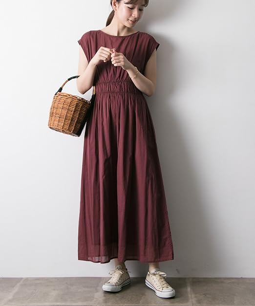 Amazon Co Jp アーバンリサーチ ワンピース ドレス ウエストシャーリングマキシワンピース レディース R Brown Free 服 ファッション小物