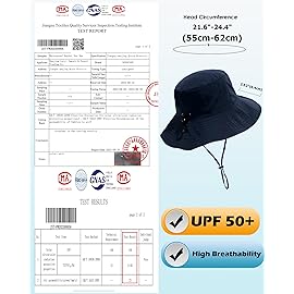 Water-Resistant Sun UPF 50+ Bucket Hat Protection Packable Brimmed Boonie for Women Men Summer Lightweight Hiking Outdoor Cap Navy Blue