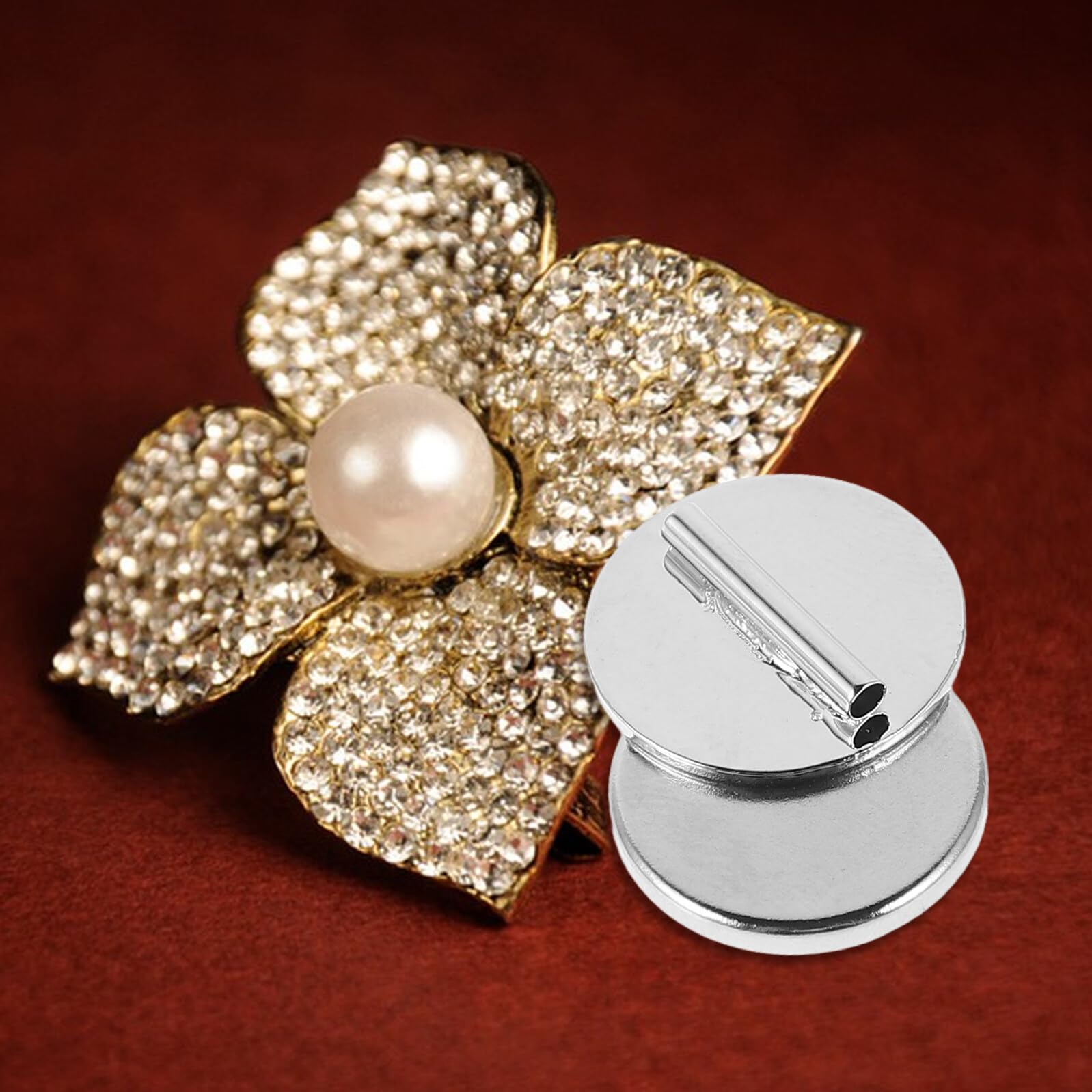 GARVALON 3 pezzi Mini Spille Magnetiche in Metallo con Fibbia Fermaglio Leggero per Abbigliamento e Accessori Supporto Robusto e Compatto per Spille da Giacca per Occasioni Speciali e Uso