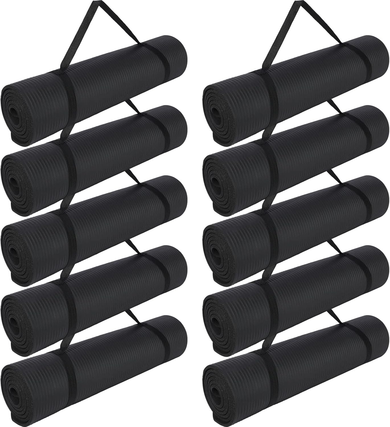 10 Pcs Yoga Mats Bulk 72 x 24 x 0.3 Inch Thick Exercise