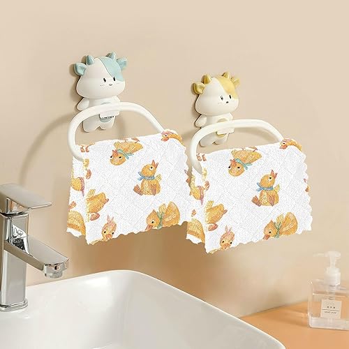 Miniatura 6 de FRODOTGV Cute Yellow Ducklings Soft Decorative Kitchen Towels and Dishcloths Sets Microfiber Fast Drying Set of 6 Kitchen Tea Towels for Restaurant