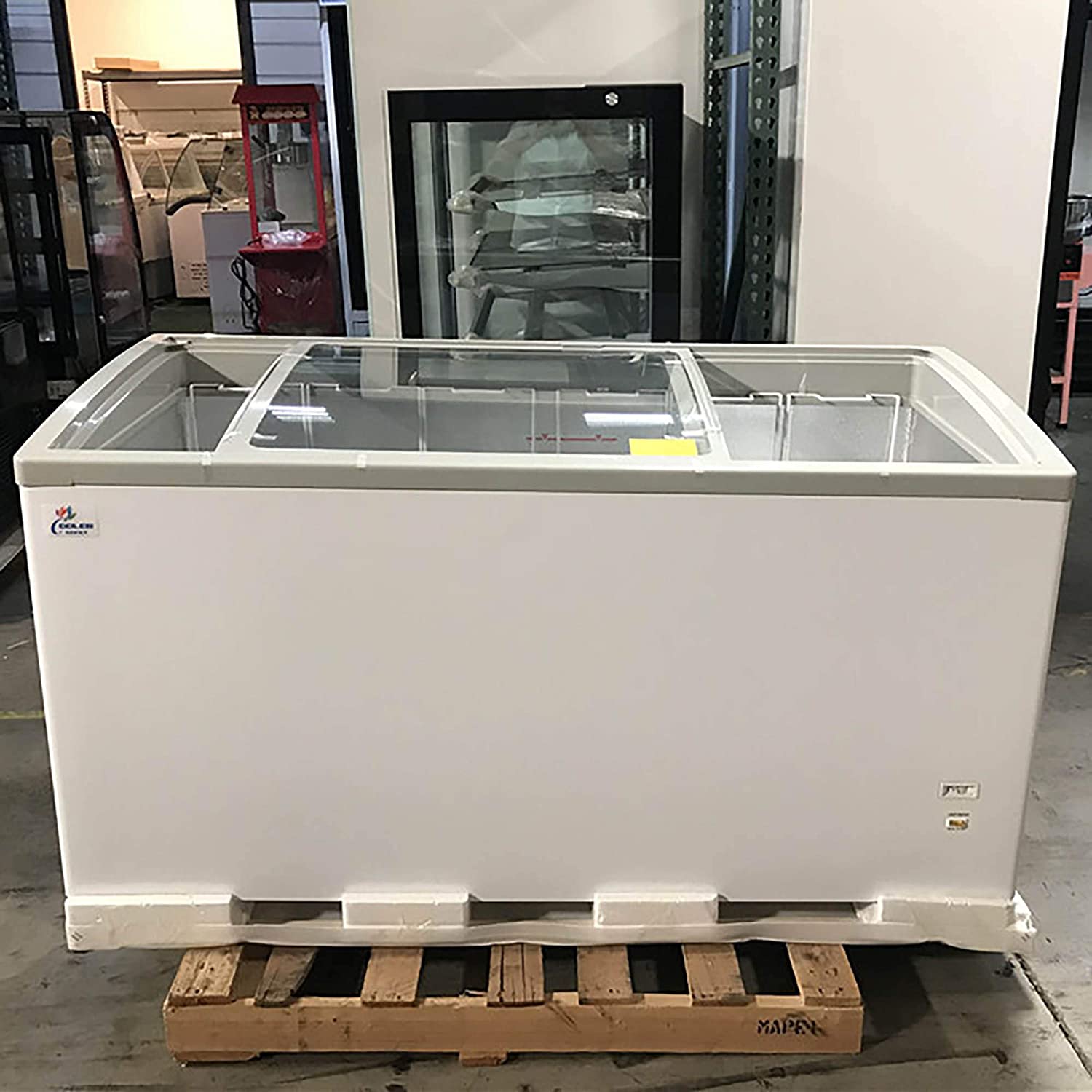 Chest Freezer Glass Door sliding Commercial 60" Display 17cf on Amazon Live