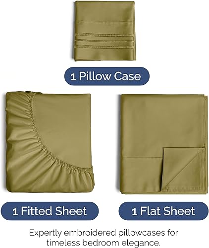 Vista 964 de Juego de sábanas de 4 piezas tamaño king, extrasuaves, transpirables y refrescantes con esquinas profundas, sábanas de fácil ajuste y sin arrugas