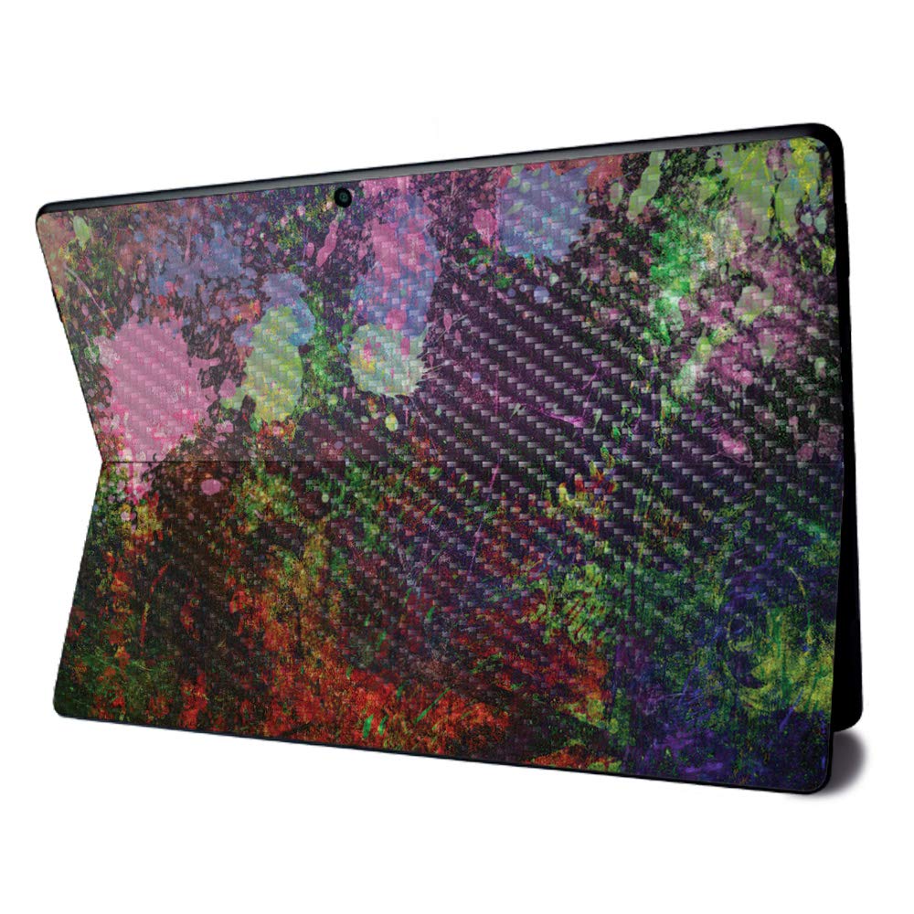 MightySkins Carbon Fiber Skin for Microsoft Surface Pro X - Paint Drip | Textured Carbon Fiber Finish | Easy to Apply, Remove, and Change Styles | Made in The USA