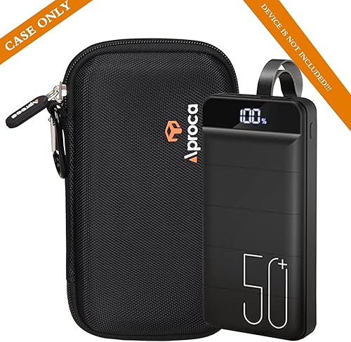 Miniatura 5 de Aproca Funda negra compatible con Morfec Power Bank de carga rápida de 50000 mAh 22.5 W, cargador portátil, bolsa de almacenamiento dura portátil