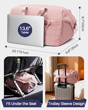 Arxus Sac De Voyage 25L-35L Extensible Avec Trousse De Toilette - Sac Fourre-Tout Femme Avec Bandoulière Amovible