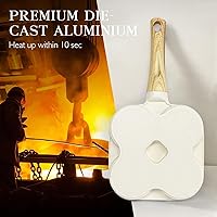 Vista 7 de GiPP Sartén antiadherente para huevos, sartén antiadherente de granito de 4 tazas para desayuno, sartén para panqueques con mango resistente al