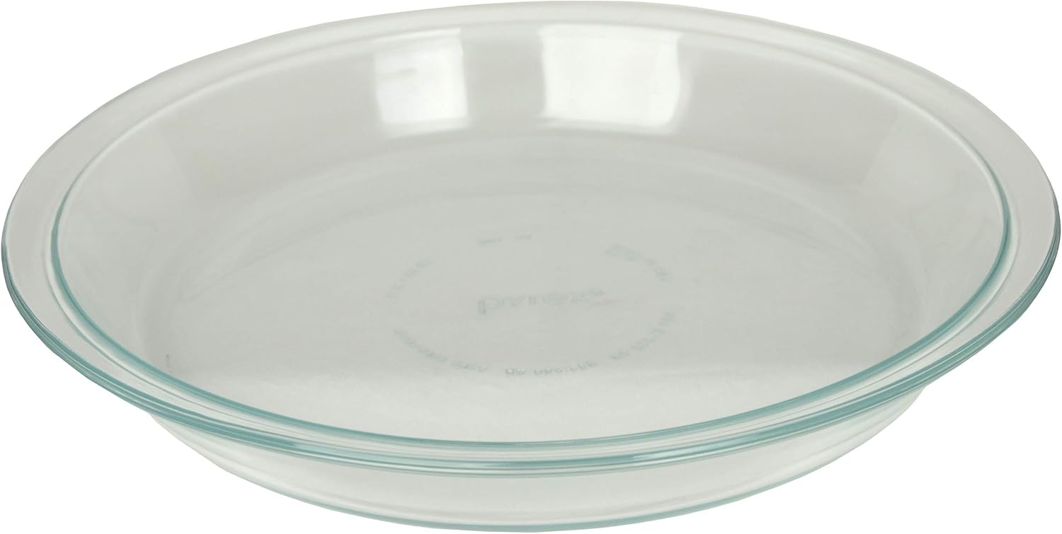 World Kitchen Pyrex Glass Bakeware Pie Plate 9" x 1.2" (Pack of 3), 9", Clear