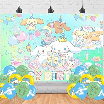 Cartoon Dog Birthday Party Backdrop Photo Background Cinnamoroll Birthday Party Decorations Banner Cartoon Dog Theme Photography Backdrop