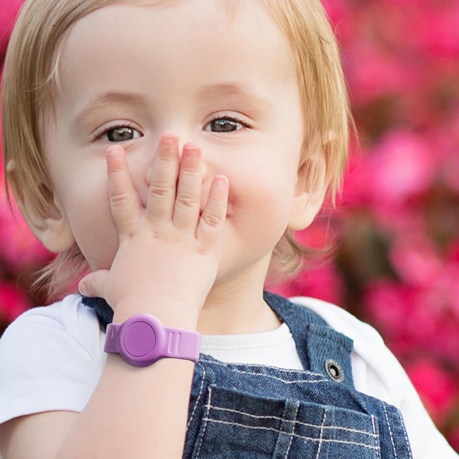 Bracelet for AirTag 2nd Gen (2026) & 1st for Kids, Waterproof for air tagholder with Soft Silicone, Full Coverage Anti-Lost Hidden Wristband Accessories Watch Band for Child, Light Purple