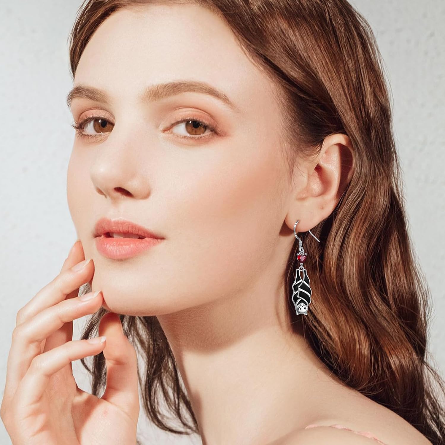 Black Bat Earrings for Women 925 Sterling Silver Gothic Dangle Earrings Halloween Jewelry Gift - Image 5