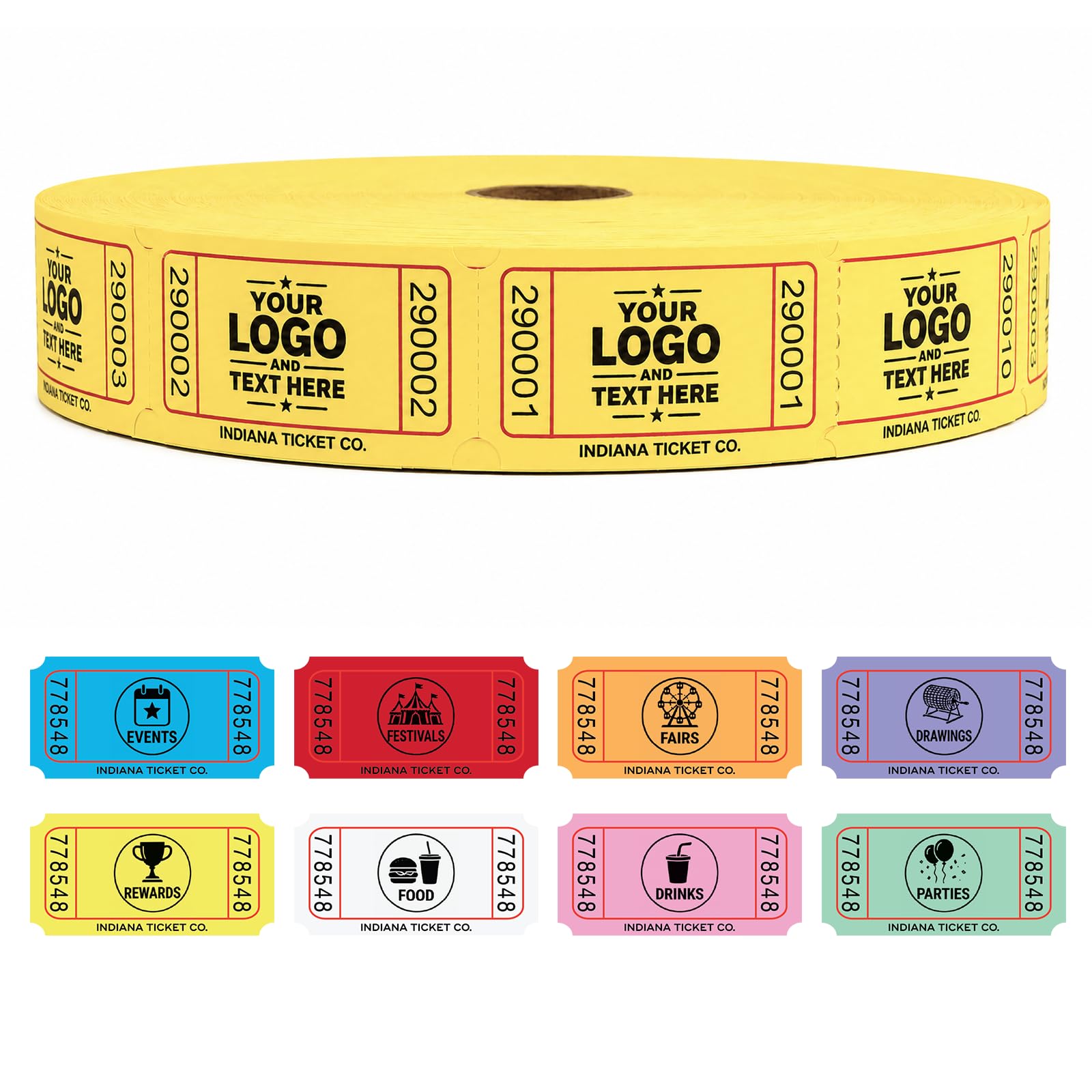 Amazon.com: Custom Printed Raffle Tickets, 1x2 Single Roll | 2000