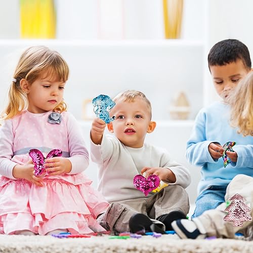 Vista 6 de Outee Llavero de lentejuelas 25 piezas de llavero de lentejuelas para cola de sirena, trébol, gato, animales, regalo de Navidad, regalos de fiesta