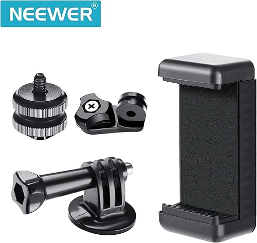Miniatura 3 de NEEWER Soporte de teléfono para cámara caliente, adaptador de cámara de acción compatible con DJI GoPro Insta360, soporte de trípode para teléfono