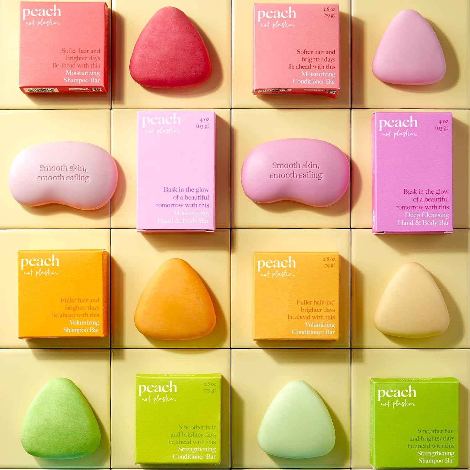 Peach not Plastic Conditioner Bar- Moisturizing for Dry, Damaged & Dull Hair | Leaves Hair Silky Soft | Plant Based, Vegan & Eco Friendly | 2.82oz : Beauty & Personal Care