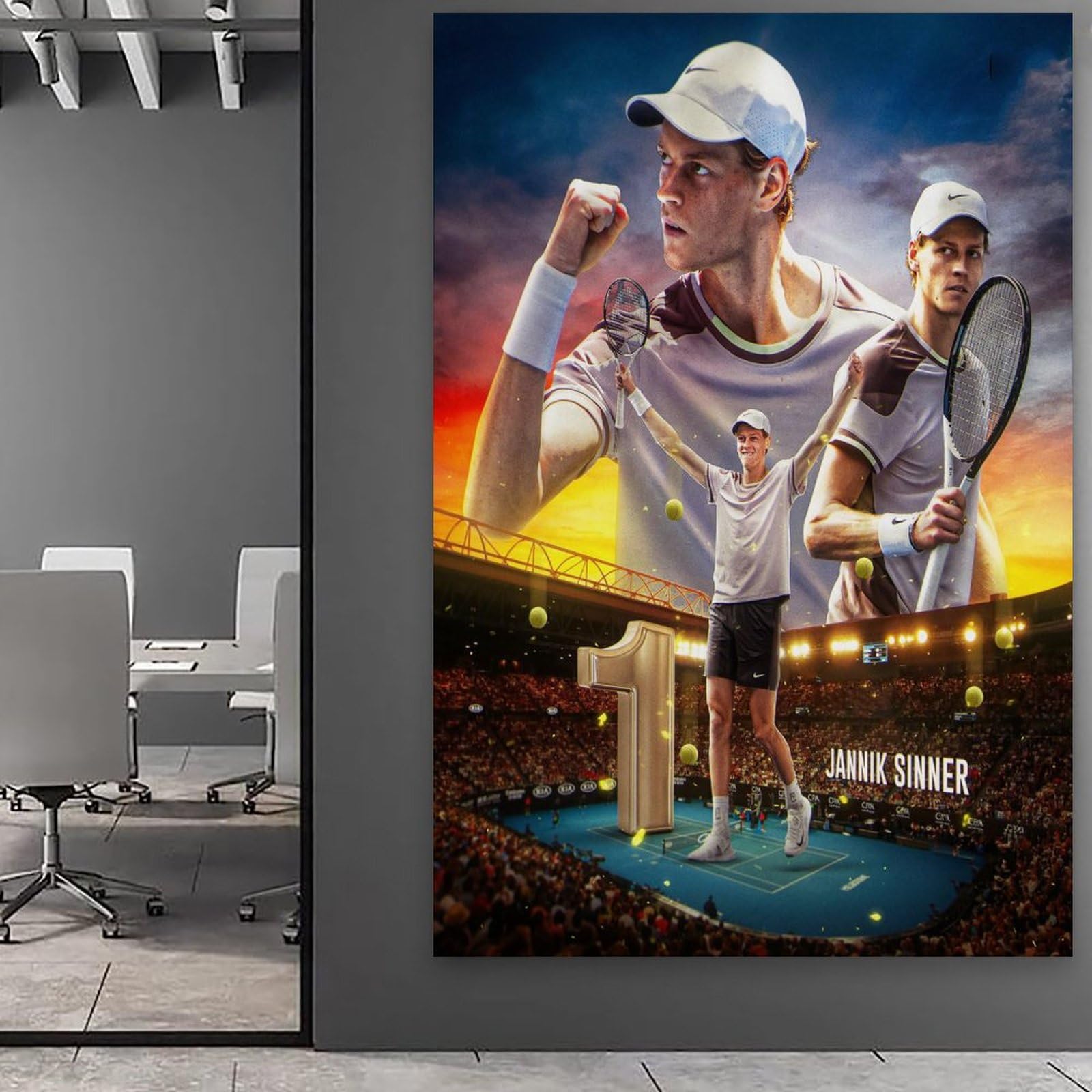 Poster Jannik Sinner 2025 Su Tela - Stampa Artistica 40x60cm Per Decorazione Casa