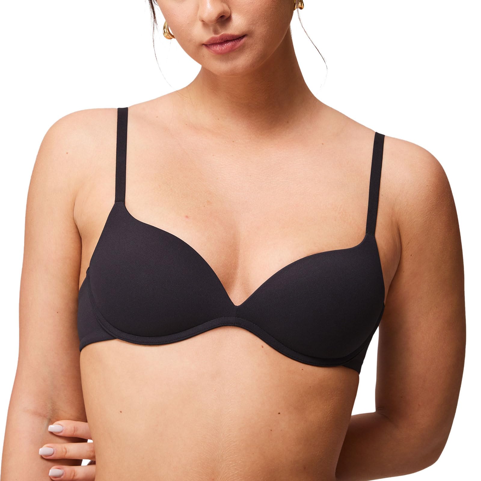 Halobliss Damen Lift Up Seamless BH Kleine Brüste ohne Bügel T-Shirt BHS für Tiefen Ausschnitt mit Polstert