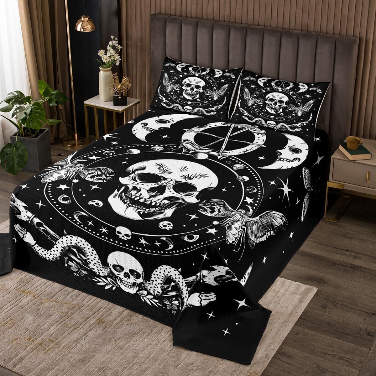 Homewish Universe Space Bedspread Twin Size,Blue Purple Nebula Galaxy Quilt 2Pcs,Outer Space Astronaut Planet Bedding Set for Kids Boys Girls Room Decor,Starry Sky Pattern Coverlet Set,1 Pillowcase