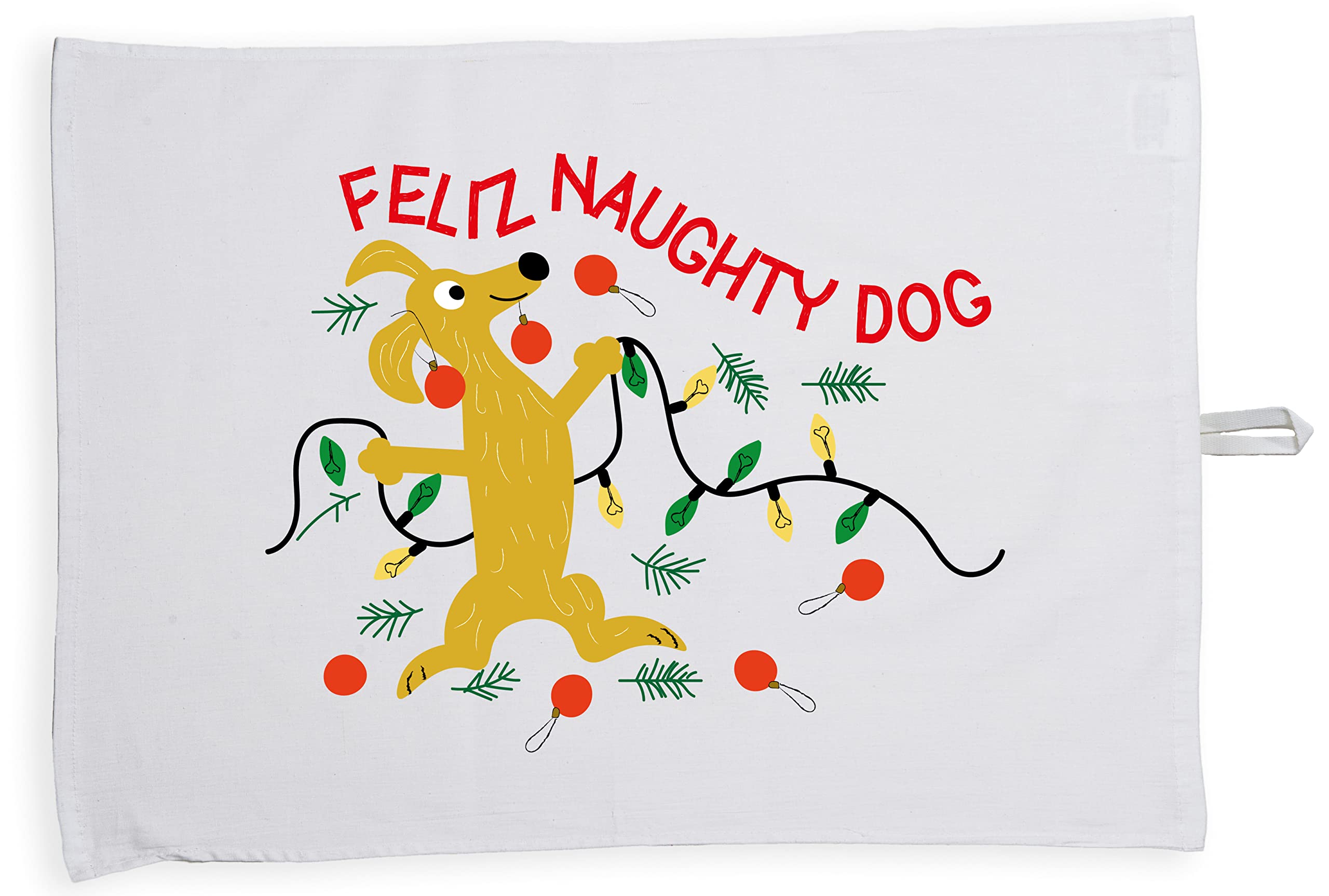 HippowarehouseFeliz naughty Cat Tea Towel Eco Printed Dish Cloth Kitchen accessory 50cmx70cm 100% Cotton
