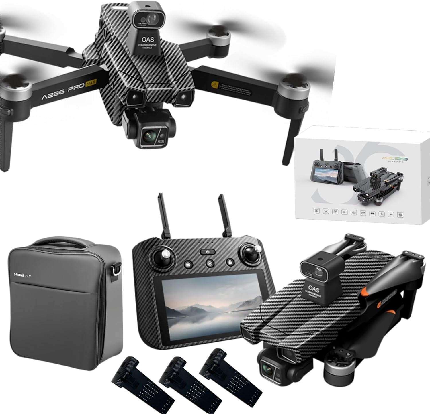 AE86ProMax Drones with camera for Adults 4k,3 Batteries Carbon
