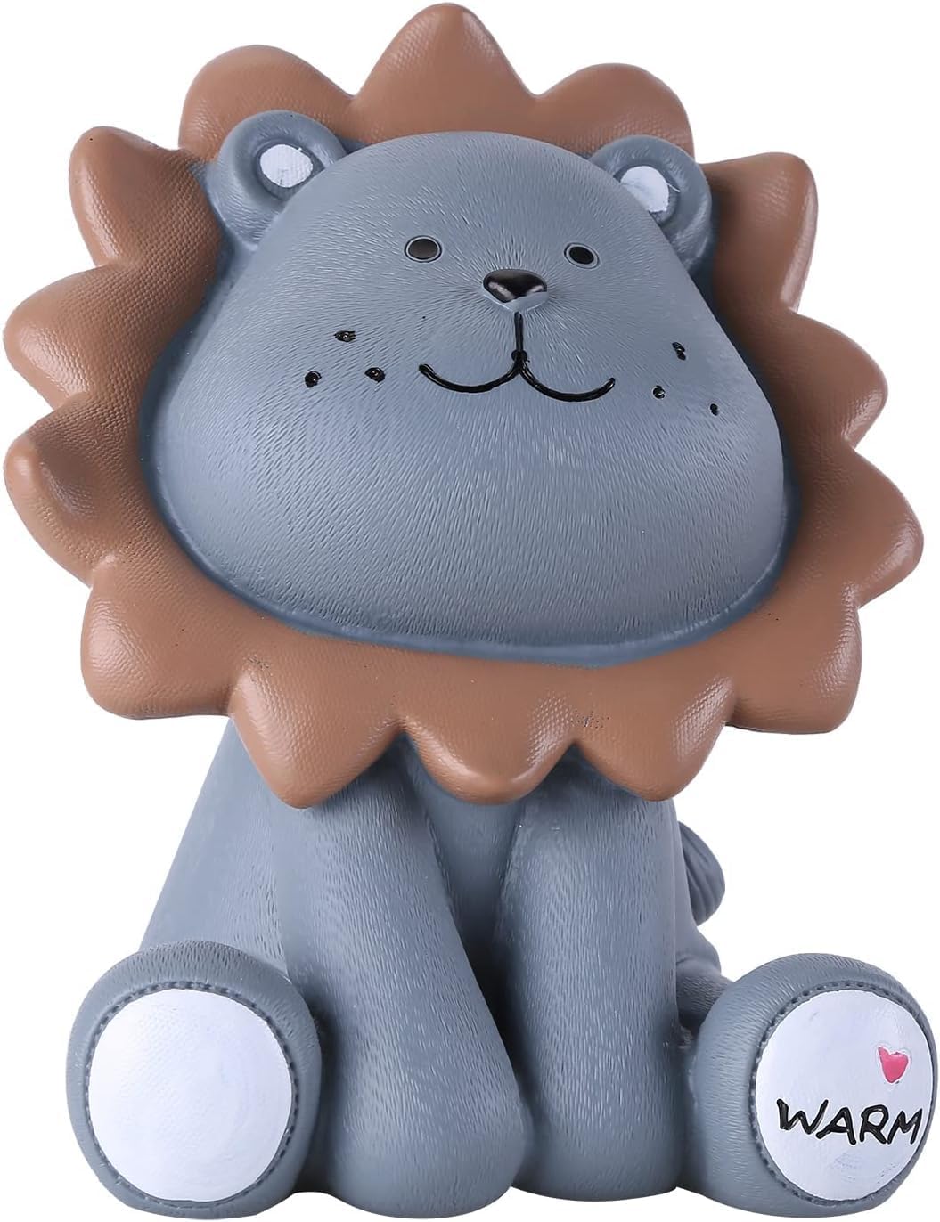 H&W Lion Piggy Bank, Sunny Lion Money Coin Bank,Best Christmas Birthday Gifts for Kids Boys Girls Home Decoration (Gray L)