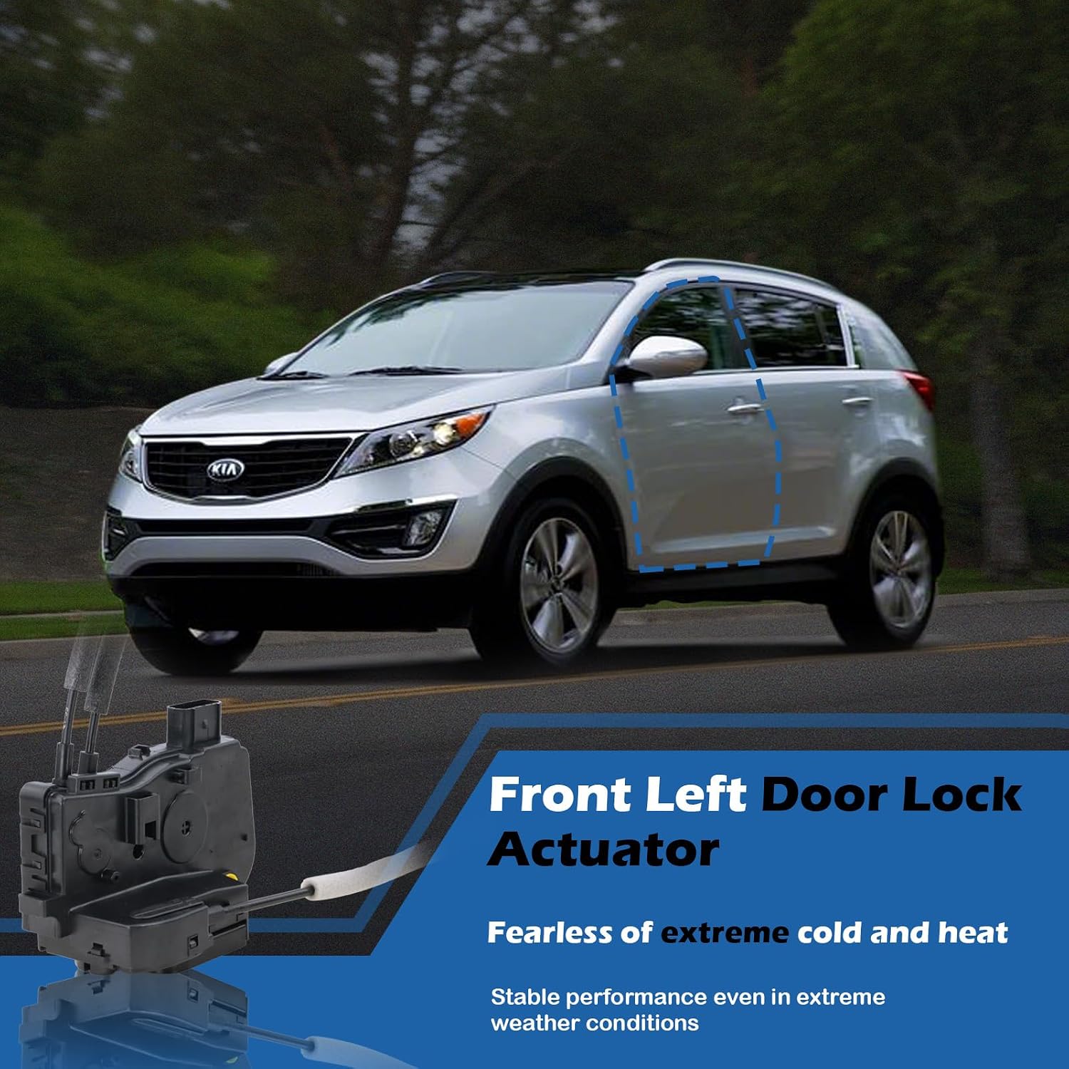 Door Lock Actuator Front Left Driver Side Compatible with 2011-2016 Kia Sportage, Door Latch Replacement 81310-3W000 813103W000