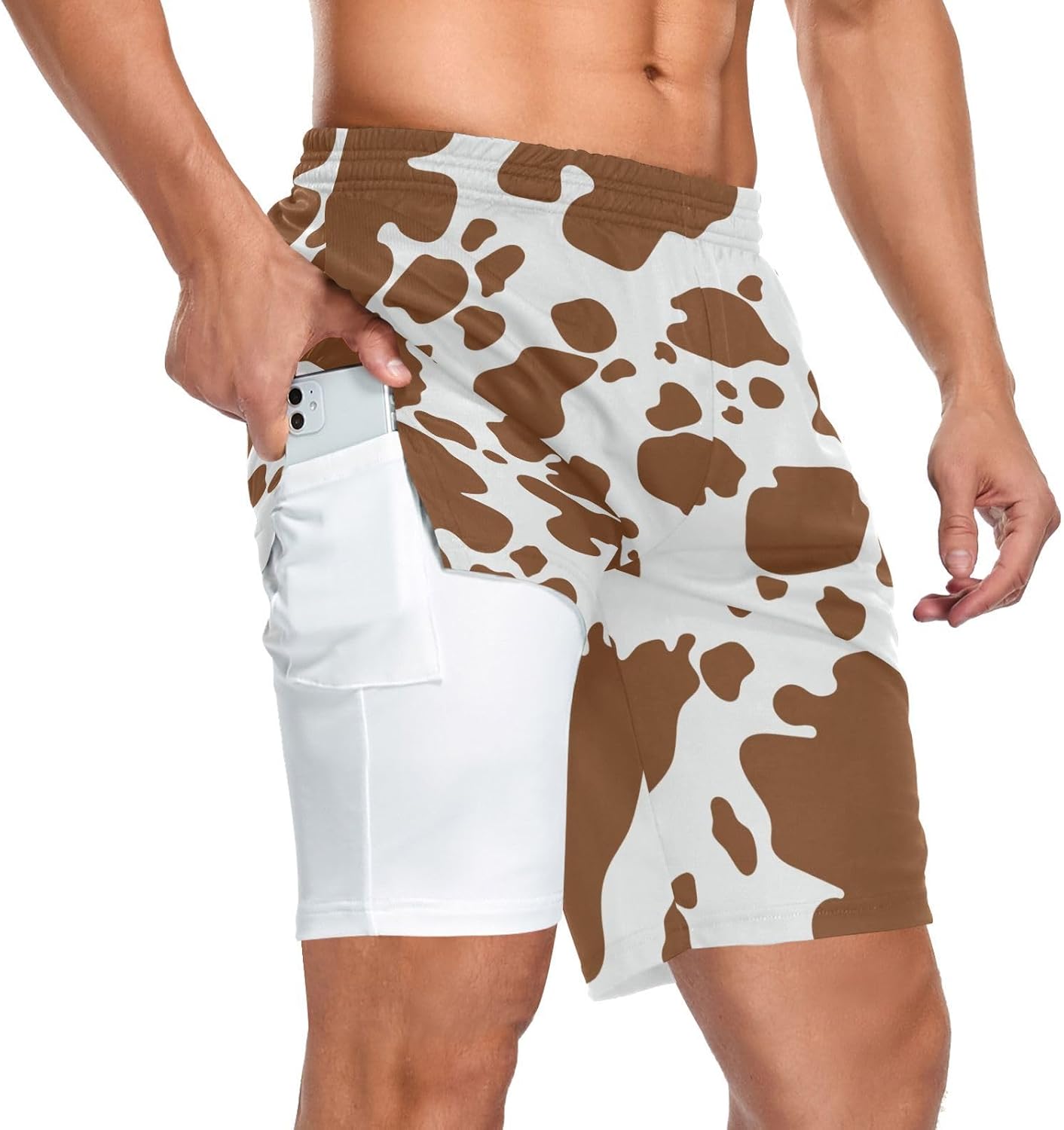 ZZXXB Mardi Gras Jester Hat Trumpet Athletic Shorts for Men with Pockets 2 in 1 Quick Dry Running Shorts S-3XL