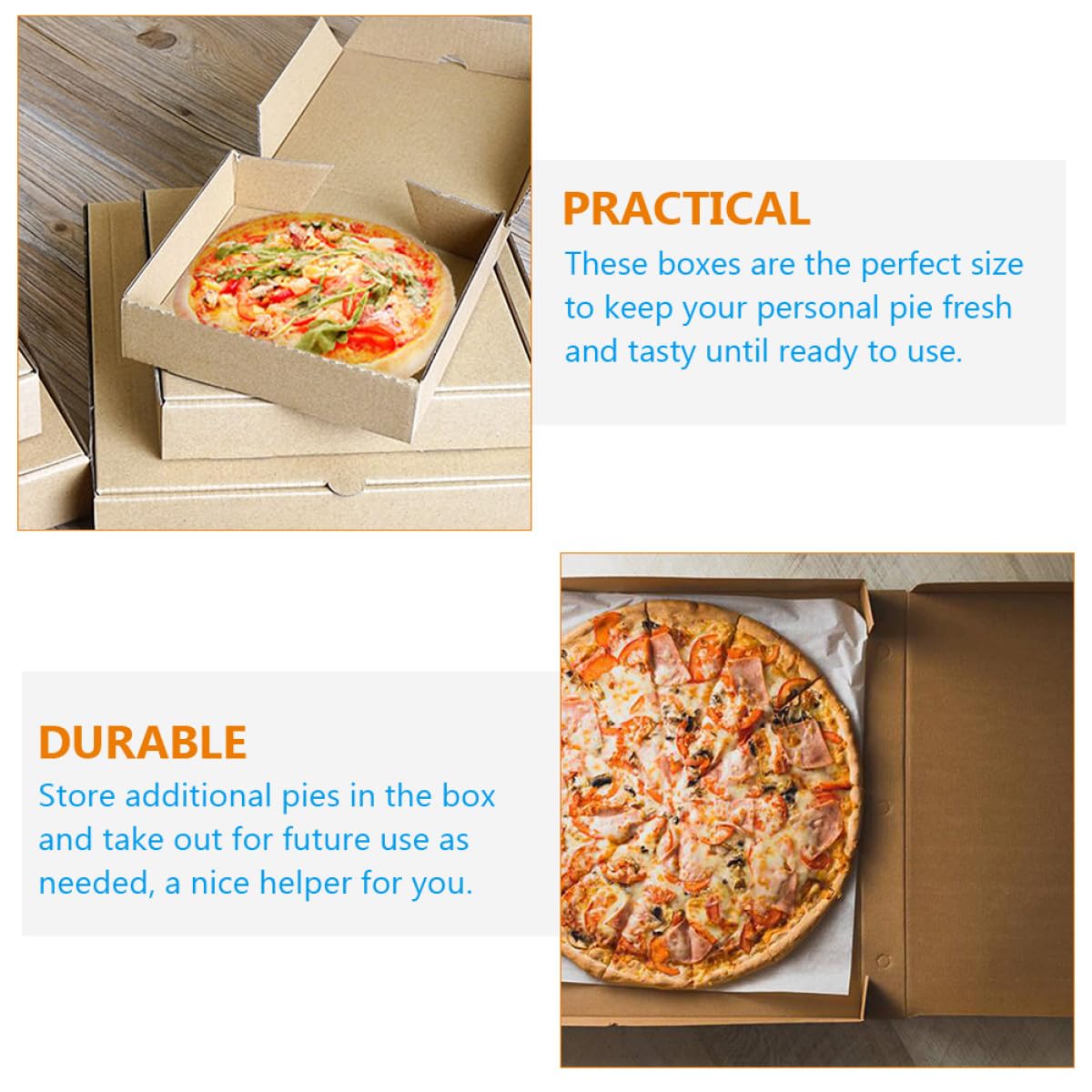 Housoutil Pizza Aufbewahrungsbox 9 Dicke aus Wellpappe 15 Stück Pizzakartons Hitzeisolierend und Stapelbar für Restaurant und Café