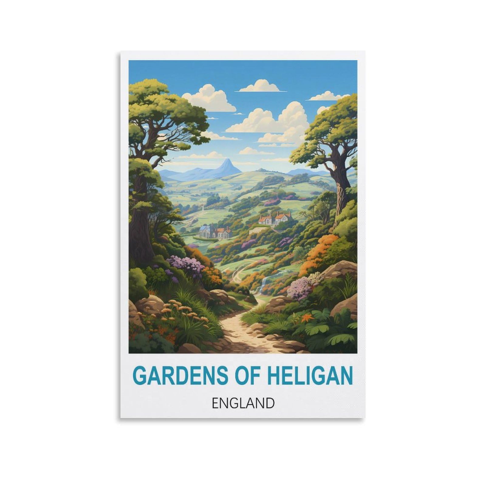 EZMLFA 5D DIY Diamond Painting Kit,Gardens of Heligan Englands Diamond Art Kits for Beginner,Gem Art Kits Round Drill for Home Wall Decor Gifts 30x40cm