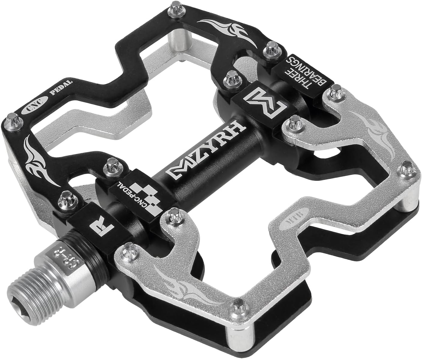 MZYRH Mountain Bike Pedals,3 Bearings Bicycle Pedals,Aluminum 9/16" MTB Pedals Bicycle Flat Pedals for Road Mountain BMX MTB Bike