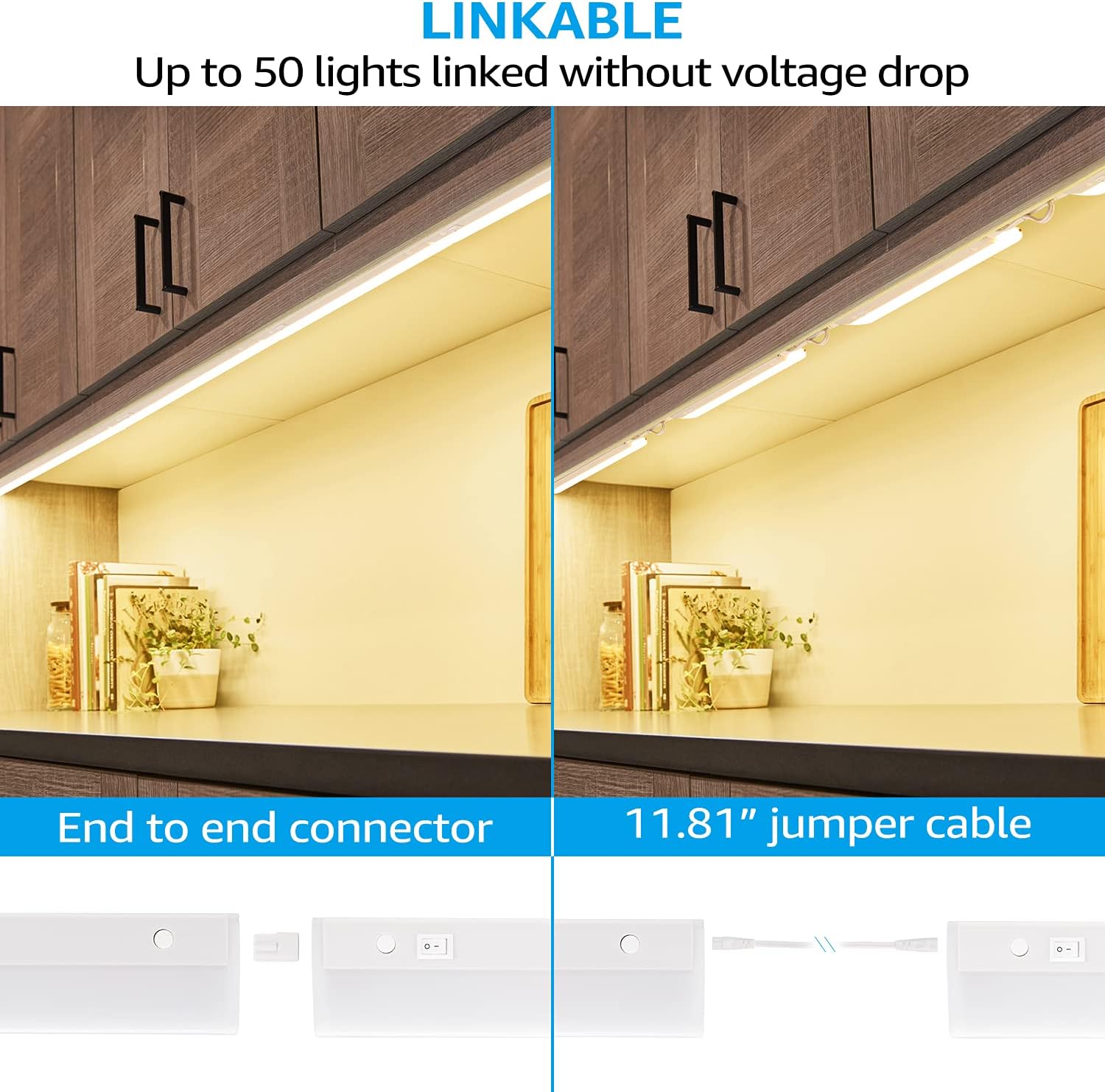 Buy Torchstar 4 Pack 12 Inch Under Cabinet Light Fixture Plug In 3000k Warm White Linkable Slim Led Under Cabinet Lighting Easy Install 120v Plug And Play Etl Listed Online In Taiwan B095l794qb