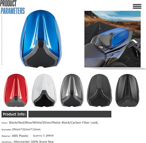 Miniatura 3 de Funda para asiento trasero de pasajero de motocicleta compatible con Su-zu-ki GSXS750 GSX-S750 GSXS GSX-S 750 2017 2018 2019 2020 2021 2022 Pillion