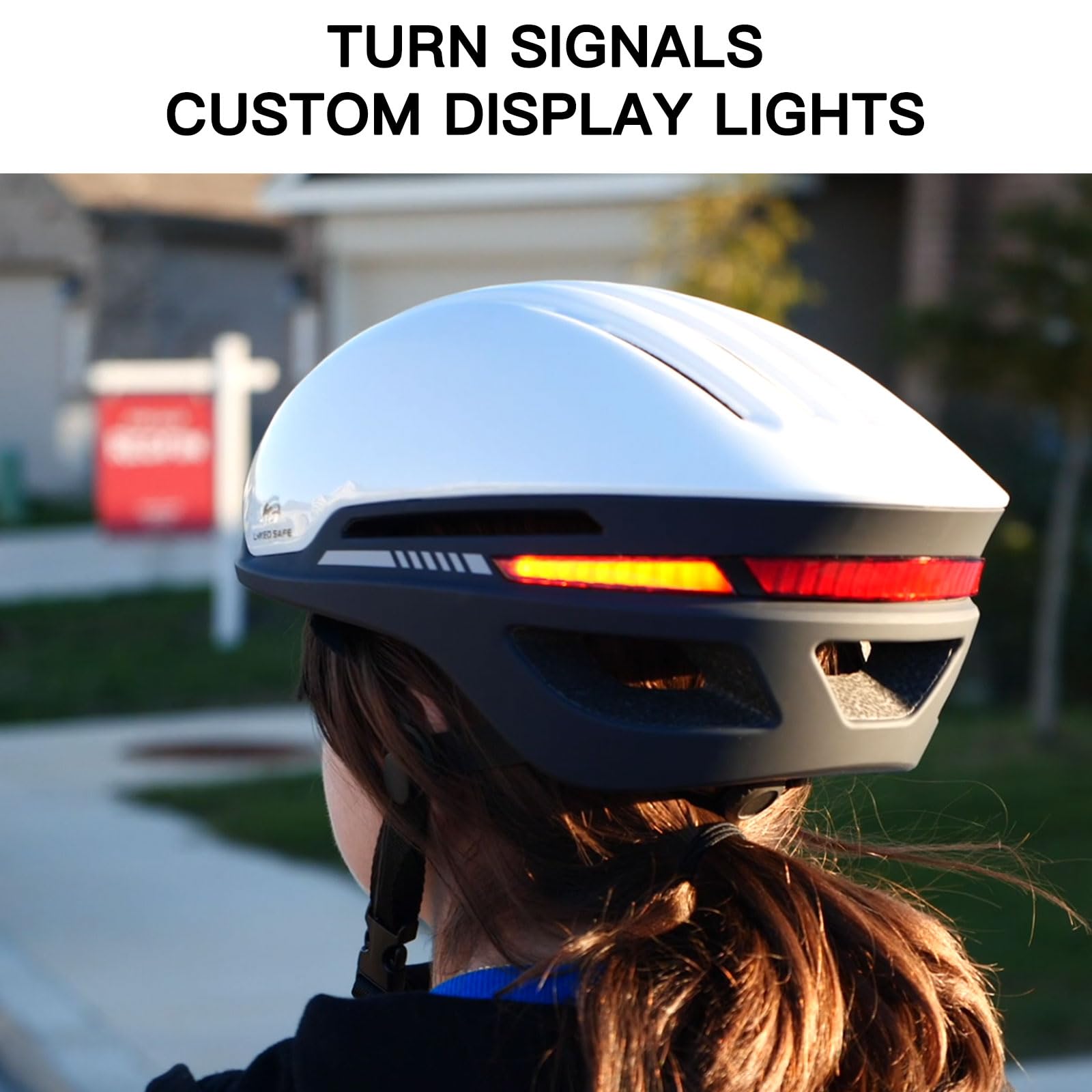 Casco de bicicleta con Bluetooth, casco de bicicleta inteligente para adultos hombres mujeres con altavoces integrados, intermitentes de freno de coche, intermitentes LED delanteros y traseros