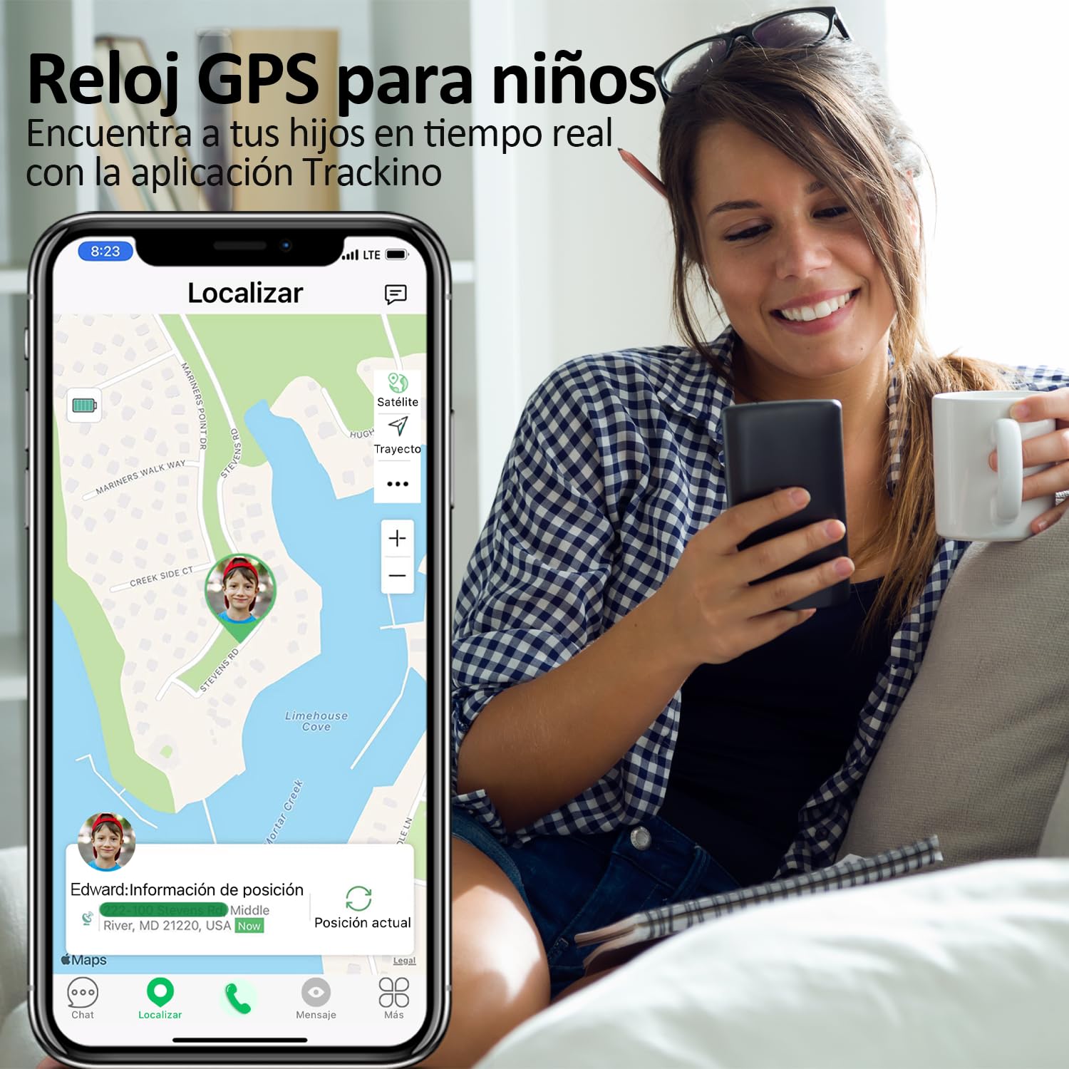Easyfone Trakino KW2 Smartwatch 4G para Niños y Niñas, Reloj Inteligente GPS con Llamada Niños, App para Padres, Chat, Boton SOS, podómetro, IP68 Resistente al Agua