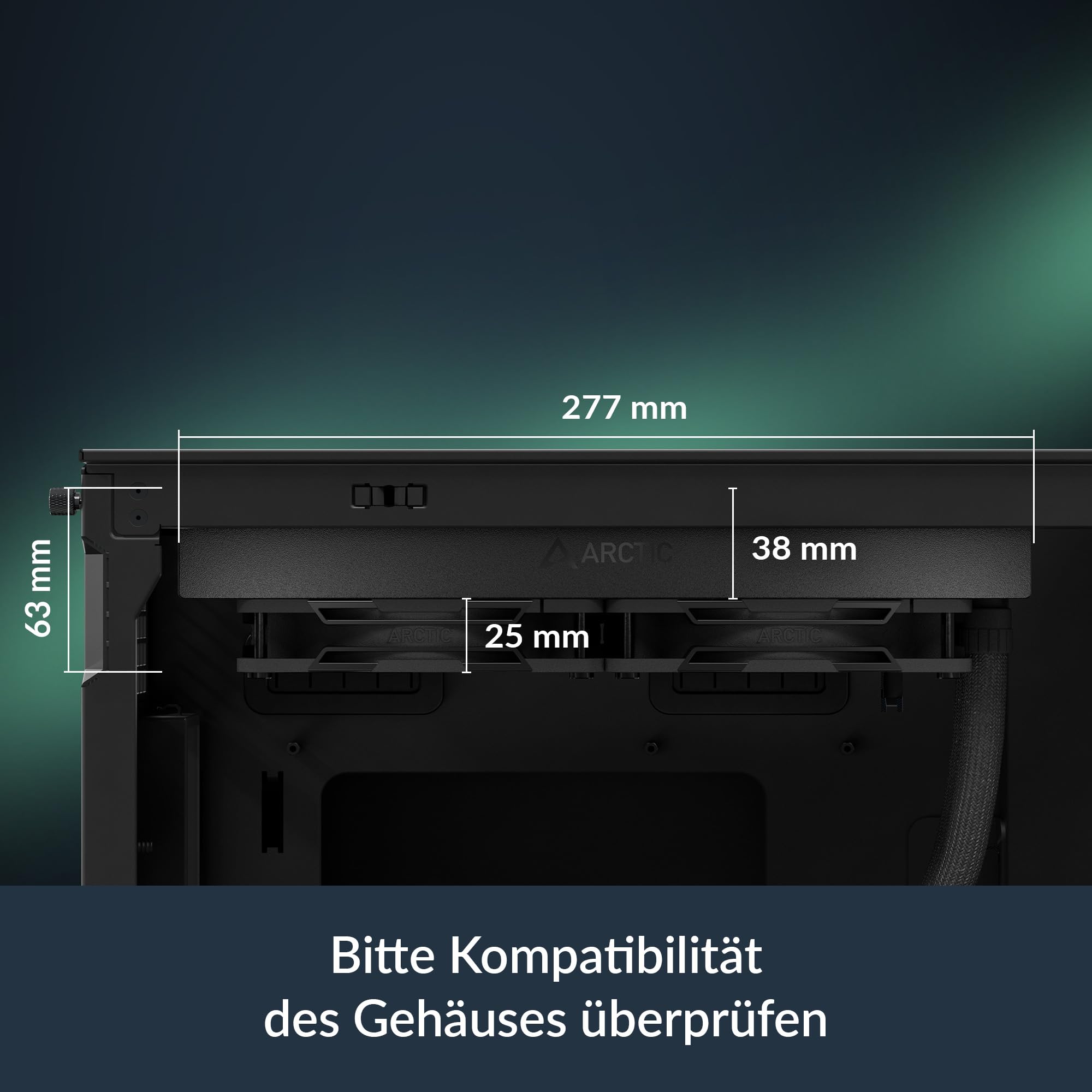 ARCTIC Liquid Freezer III Pro 240 - Wasserkühlung PC, AIO CPU Wasserkühler, 2x120 mm, 38 mm Radiator, PWM-Pumpe, VRM-Lüfter, AMD AM5/AM4, Intel LGA1851/1700 Contact Frame - Schwarz