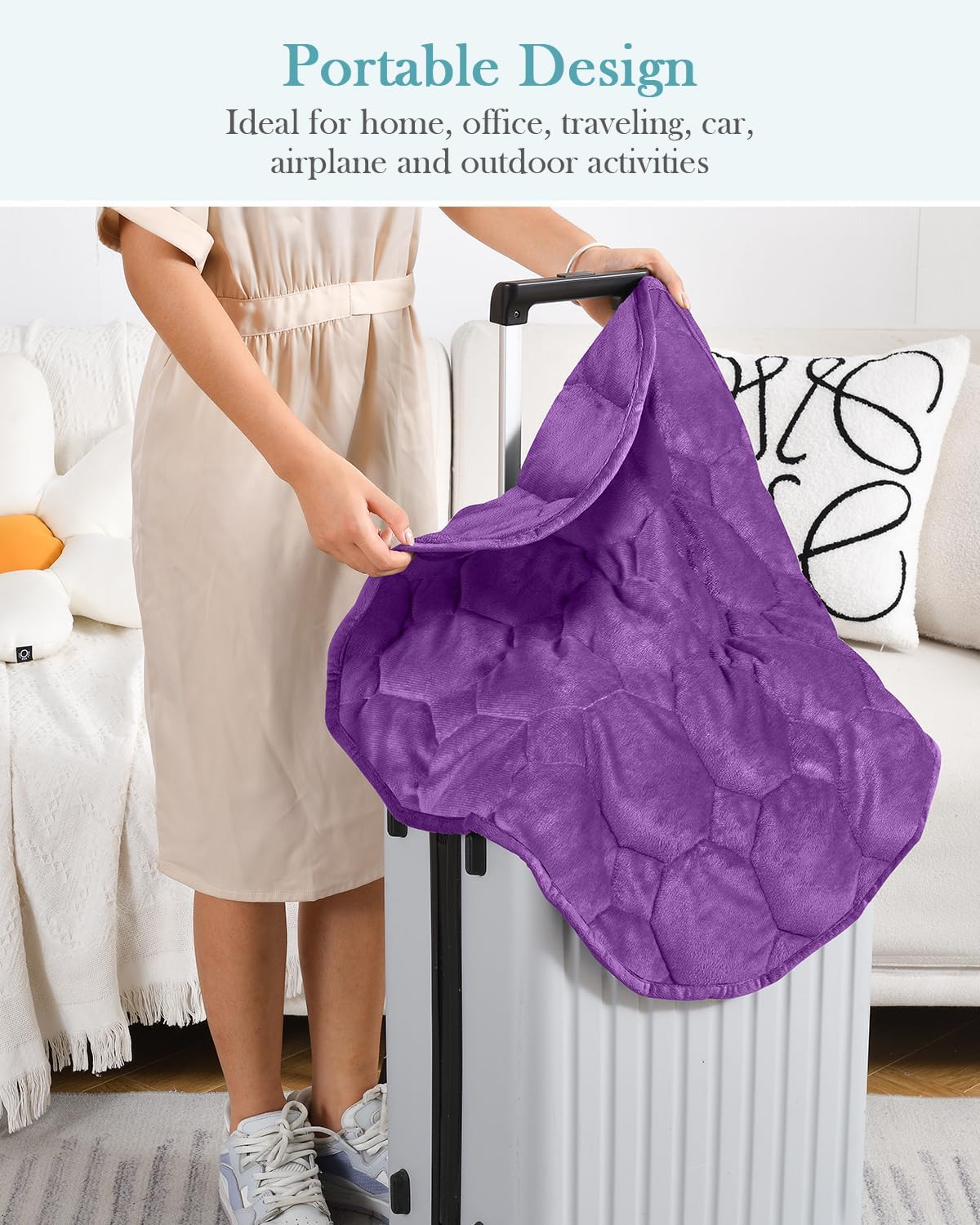 Topblan Weighted Lap Blanket Pad 7lbs for Adults, 29 x 24 Small for Travel image 4