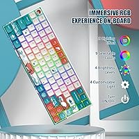 Vista 4 de COSTOM XVX M84 - Teclado mecánico inalámbrico y con cable, teclado compacto de 84 teclas intercambiables en caliente, teclado personalizado N-Key