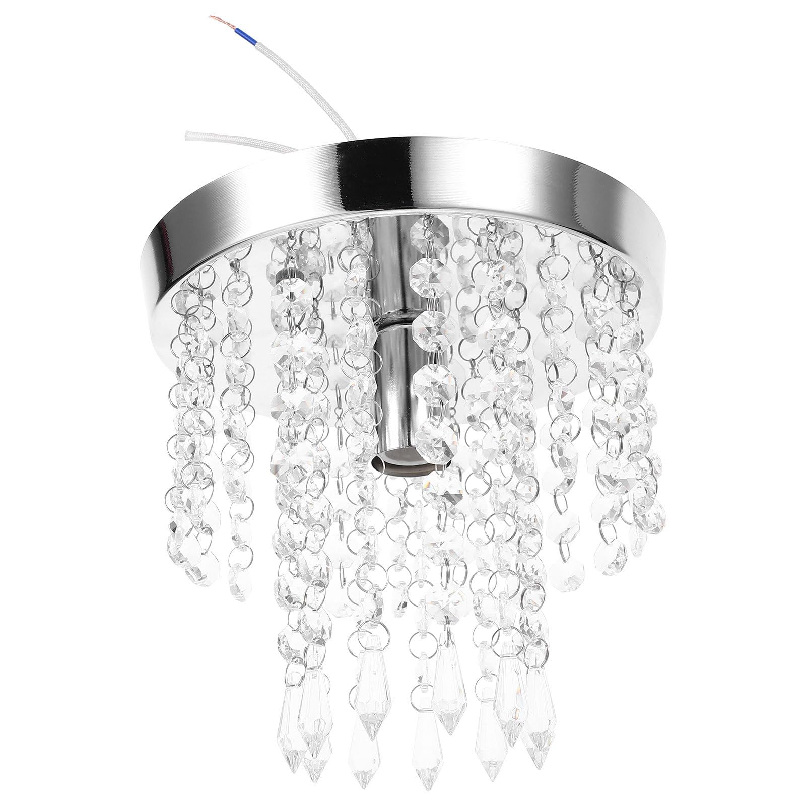 DECHOUS Small Crystal Ceiling Light Flush Mount Chandelier Fixture 200mm Diameter E14 Base No Bulbs Included Ceiling Lighting